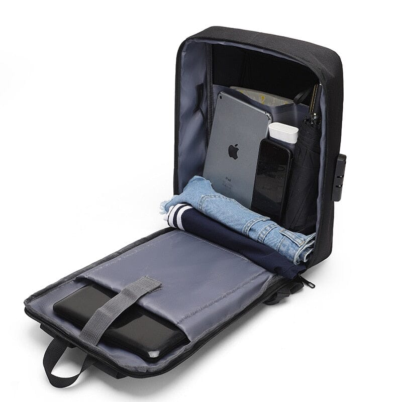 Mochila Executiva Minimal - Notebook 15`, Impermeável, Porta USB e Trava TSA