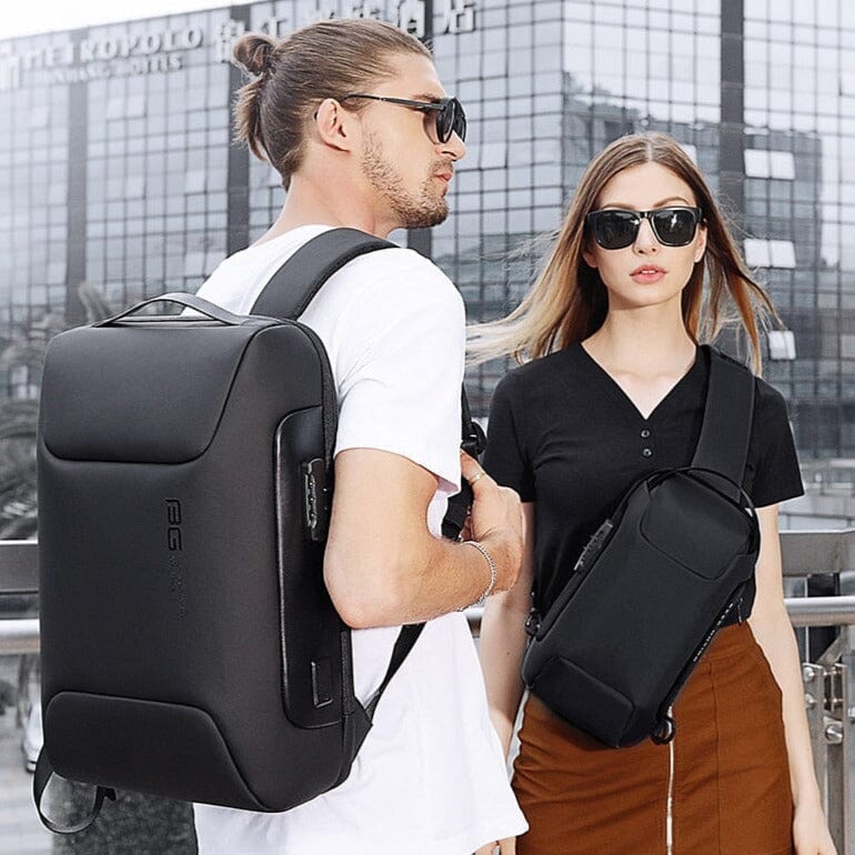 Mochila Executiva Luxxy - Notebook 15`, Impermeável, Porta USB e Trava TSA