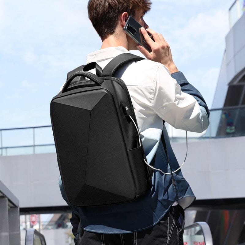 Mochila Executiva Fenruen - Notebook 14`, Expansível, Impermeável e Porta USB