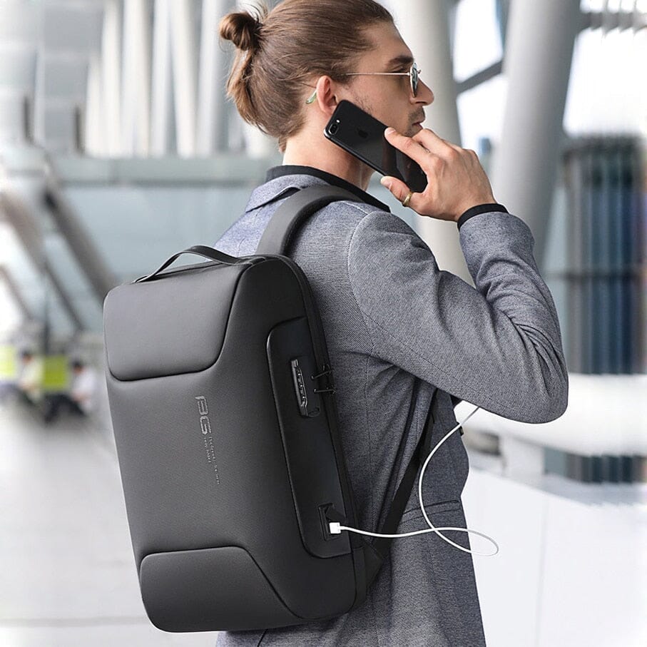 Mochila Executiva Luxxy - Notebook 15`, Impermeável, Porta USB e Trava TSA