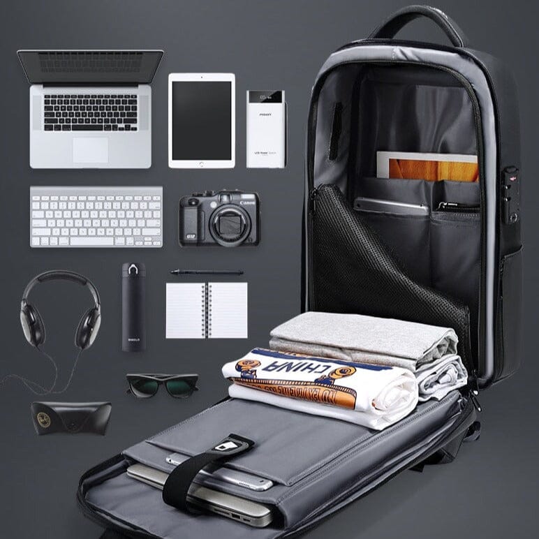Mochila Executiva Fenruen - Notebook 14`, Expansível, Impermeável e Porta USB