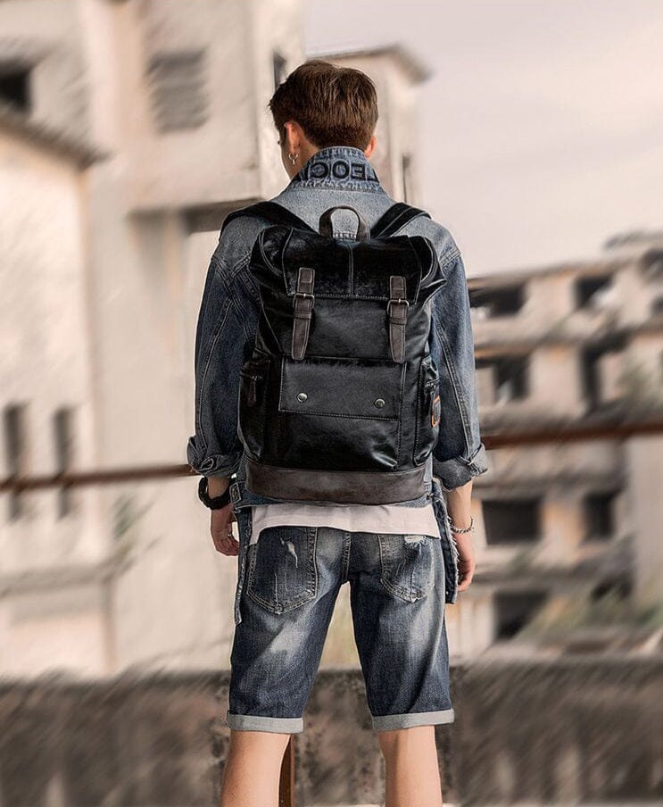 Mochila de Couro Masculina Brainly