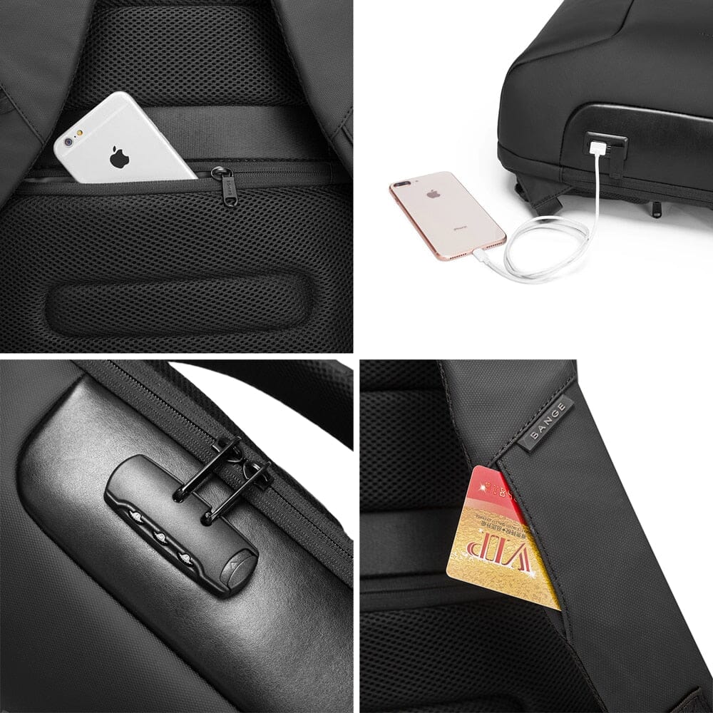 Mochila Executiva Luxxy - Notebook 15`, Impermeável, Porta USB e Trava TSA