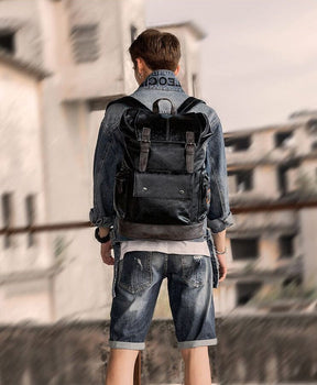 Mochila de Couro Masculina Brainly
